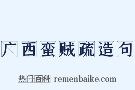 广西蛮贼疏造句是什么意思的图片